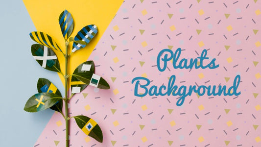 Free Artisitc Drawing On Plant Mock-Up Psd