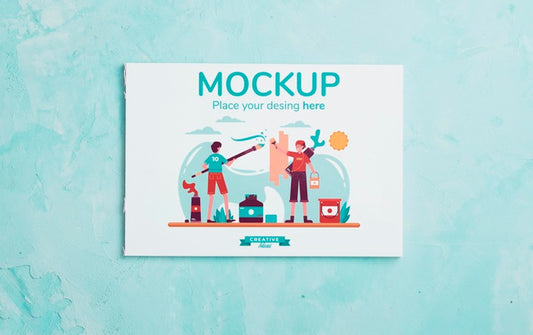 Free Artist Concept Assortment With Card Mock-Up Psd