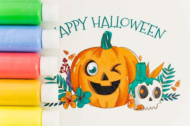 Free Artistic Happy Halloween Design On Paper Sheet Psd