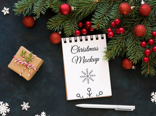 Free Assortment Of Christmas Eve Elements Mock-Up Psd
