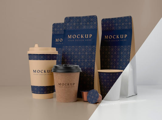 Free Assortment Of Coffee Shop Elements Mock-Up Psd