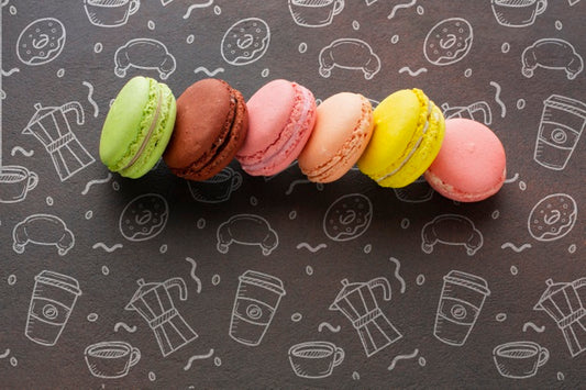 Free Assortment Of Macarons With Mock-Up Psd