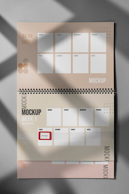 Free Assortment Of Mock-Up Wall Calendar Indoors Psd