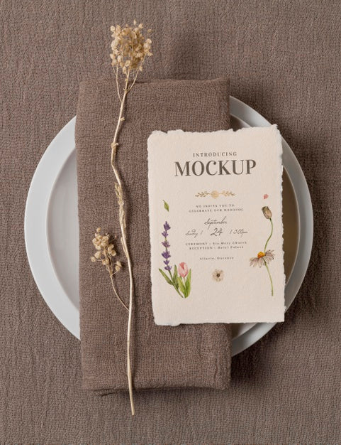 Free Assortment Of Wedding Mock-Up Cards Psd
