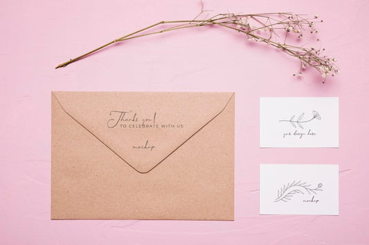 Free Assortment With Envelope And Flower Psd