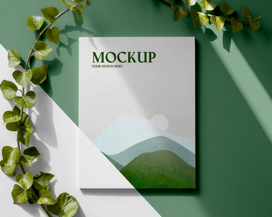 Free Assortment With Magazine And Leaves Psd