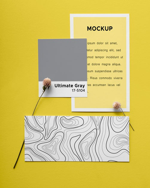 Free Assortment With Ultimate Gray And Illuminating Elements Psd