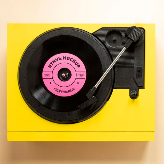 Free Assortment With Vinyl Record Mock-Up Psd