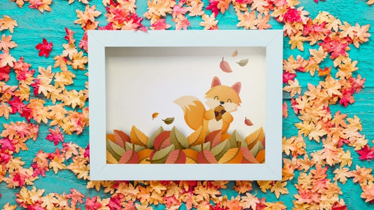 Free Autumn Mockup With Frame Psd
