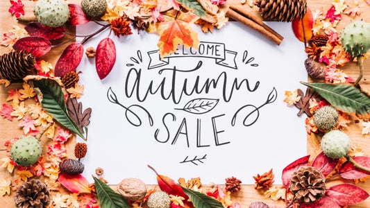 Free Autumn Mockup With Leaves Borders Psd