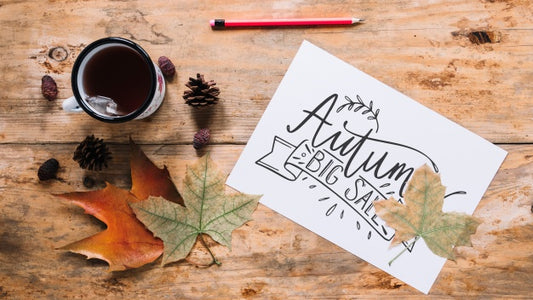 Free Autumn Mockup With White Paper Psd