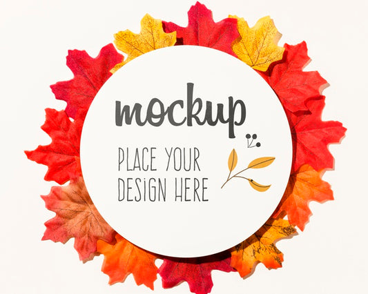 Free Autumnal Colorful Leaves Assortment Psd