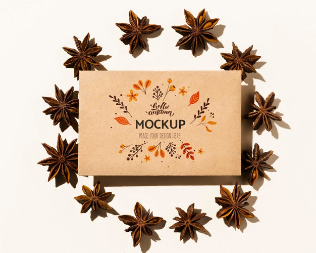 Free Autumnal Mock-Up With Flowers Psd