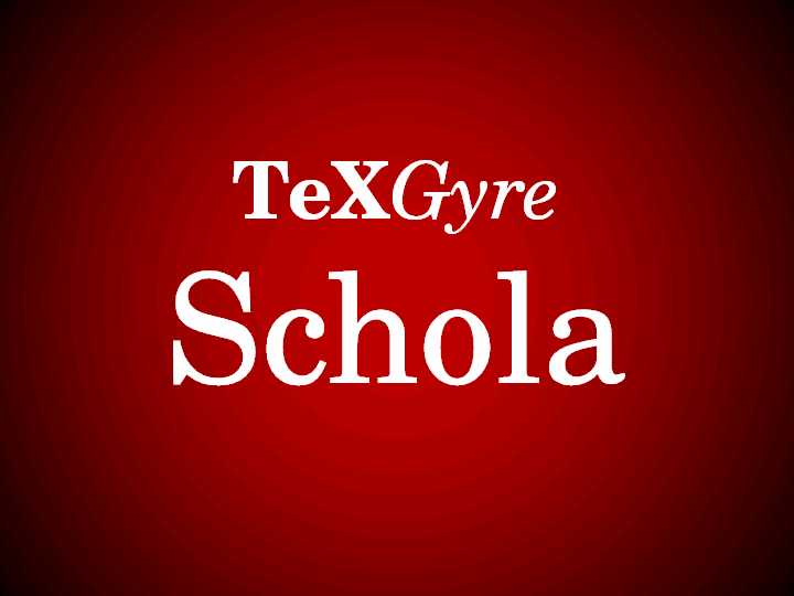 Free TeXGyreSchola Font