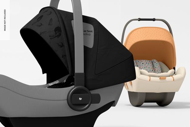 Free Baby Car Seats Mockup, Close-Up Psd