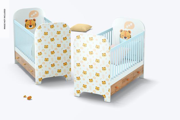Free Baby Cribs Mockup Psd