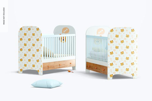 Free Baby Cribs Mockup Psd