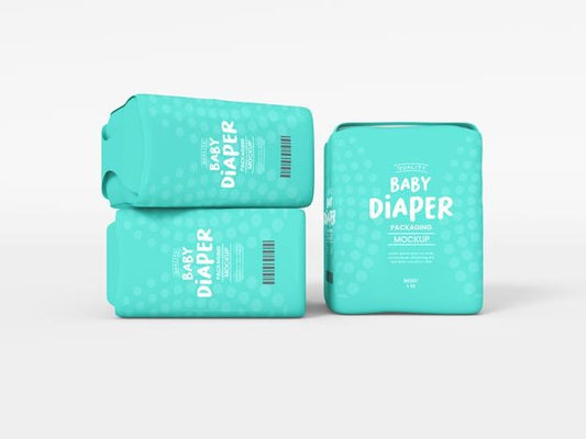 Free Baby Diaper Packaging Mockup Psd