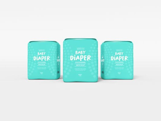 Free Baby Diaper Packaging Mockup Psd