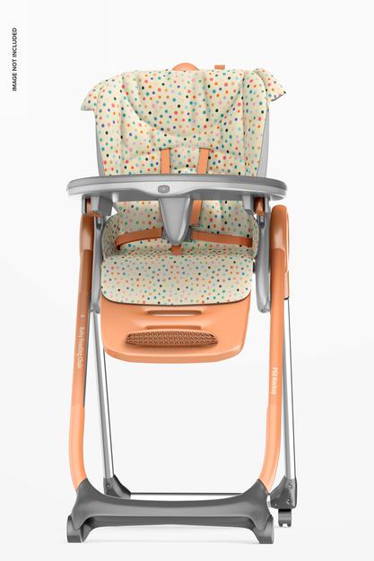 Free Baby Feeding Chair Mockup, Front View Psd