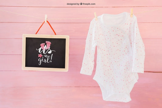 Free Baby Mockup With Clothes Peg Psd