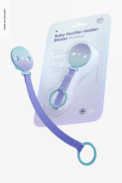 Free Baby Pacifier Holder Blister Mockup Psd