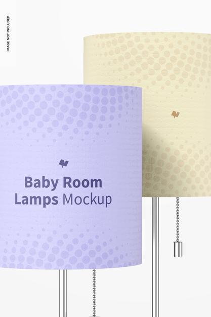 Free Baby Room Lamps Mockup Psd