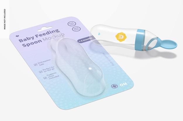 Free Baby Squeeze Feeding Spoon Blister Mockup Psd