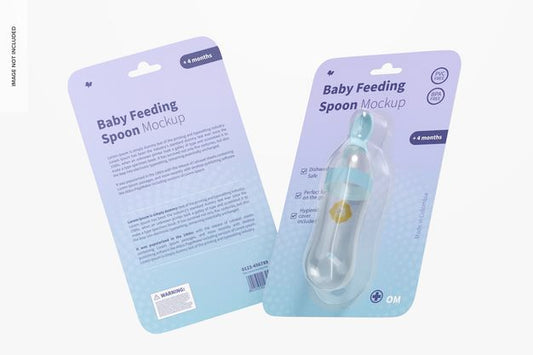 Free Baby Squeeze Feeding Spoon Blisters Mockup Psd