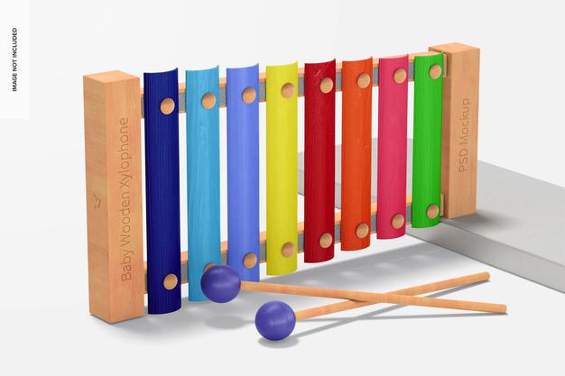 Free Baby Wooden Xylophone Mockup Psd
