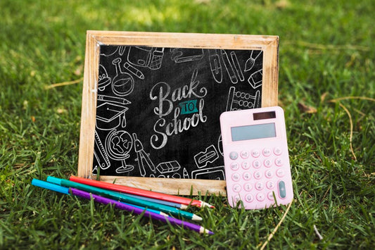 Free Back To School Arrangement With Blackboard Psd