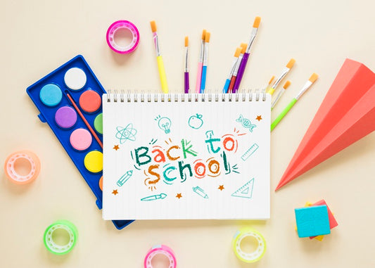 Free Back To School Artwork On A Notebook Psd
