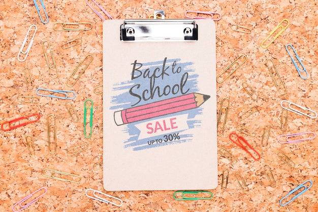 Free Back To School Clipboard Next To Colorful Clips Psd
