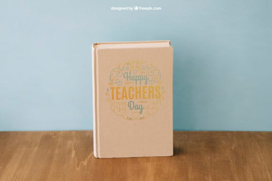 Free Back To School Composition With Book On Wooden Surface Psd