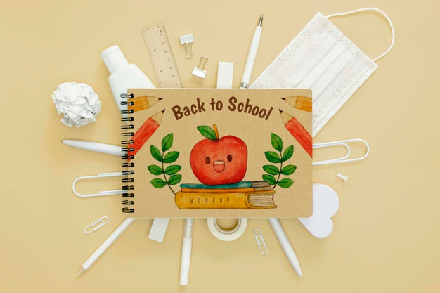 Free Back To School Concept Above View Psd