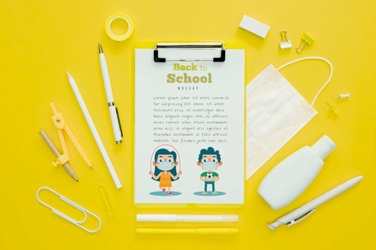 Free Back To School Concept Flat Lay Psd