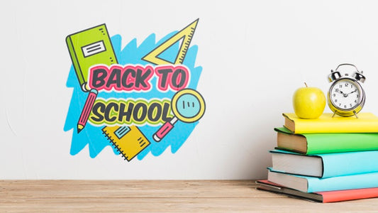 Free Back To School Concept With A Pile Of Books Psd