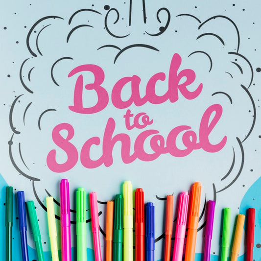 Free Back To School Concept With Colourful Markers Psd