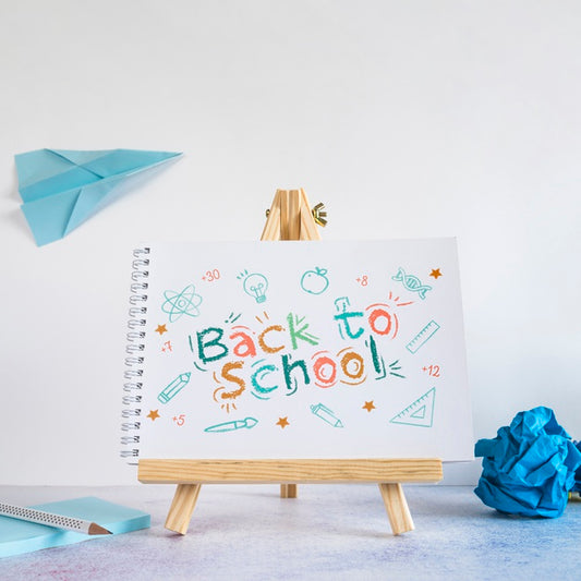 Free Back To School Event With Wooden Painting Easel Psd