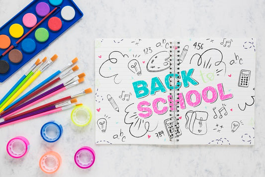 Free Back To School Items With Watercolors Psd