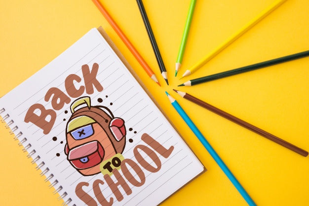 Free Back To School Mockup With Notebook Page Psd