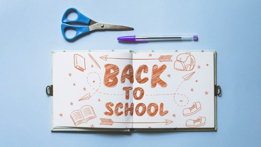 Free Back To School Mockup With Open Book Psd