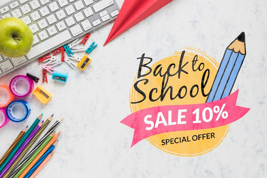 Free Back To School Sale Offer With 10% Off Psd