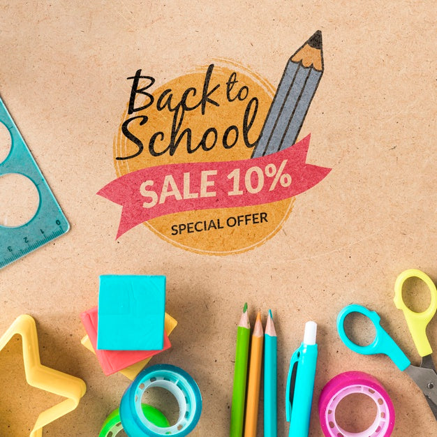 Free Back To School Sale With 10% Discount Psd