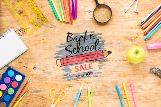 Free Back To School Sale With 30% Discount Psd