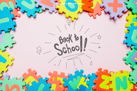 Free Back To School Template With Jigsaw Psd