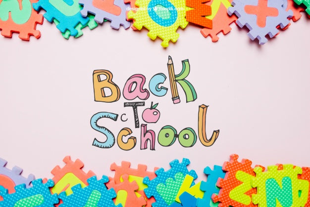 Free Back To School Template With Puzzle Psd