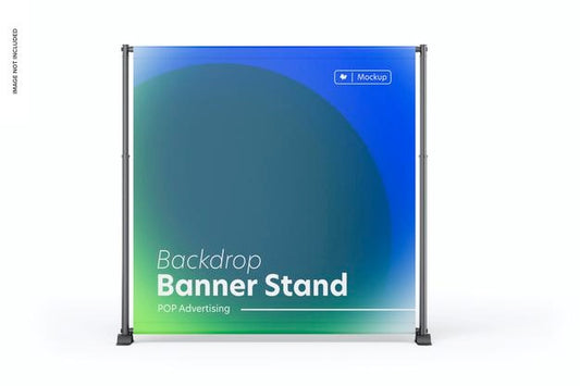 Free Backdrop Banner Stand Mockup, Front View Psd