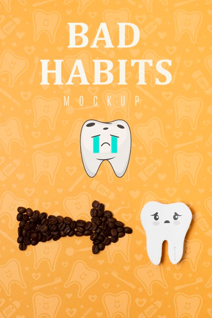 Free Bad Habits Toothache With Mock-Up Psd