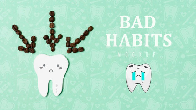 Free Bad Habits Toothache With Mock-Up Psd